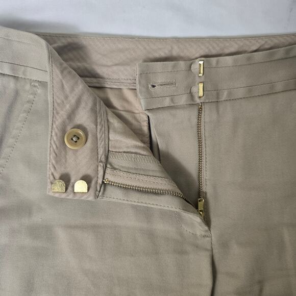 Tory Burch Tessa Khaki Cotton Blend Stretch Ankle Pants  - Size 2 - Picture 5 of 8